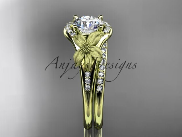 Lily Flower Engagement Ring Set 1 Carat Lab Grown Diamond IGI Certified