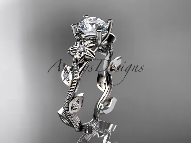 1 Carat Diamond Nature Inspired Flower Engagement Ring