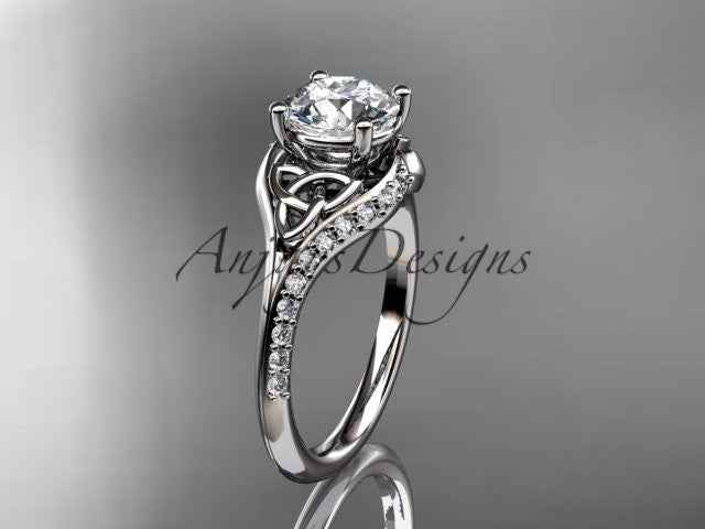 1 Carat Round Brilliant Lab Grown Diamond Celtic Engagement Ring Trinity Knot Symbol Ring