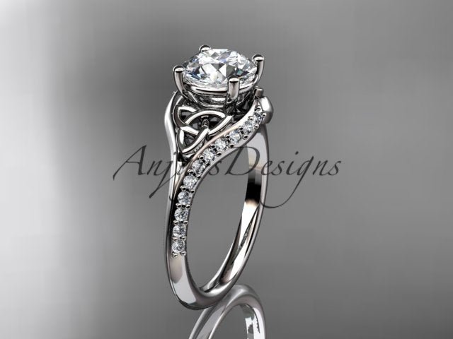 1 Carat Round Brilliant Lab Grown Diamond Celtic Engagement Ring Trinity Knot Symbol Ring