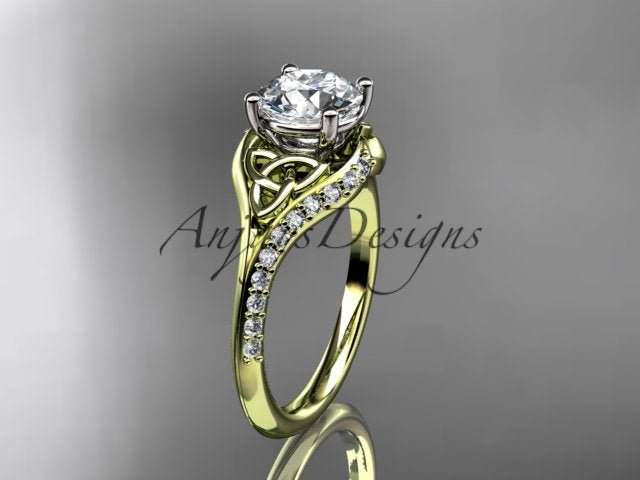 1 Carat Round Brilliant Lab Grown Diamond Celtic Engagement Ring Trinity Knot Symbol Ring