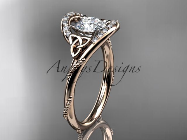 1 Carat Round Cut D VS1 Lab Grown Diamond Celtic Engagement Ring Trinity Knot Proposal Ring Dainty Ring