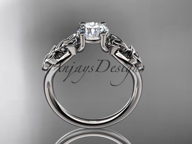 Celtic Engagement Ring 1 Carat Round D VS1 Lab Grown Diamond Solitaire Ring Trinity Knot Ring