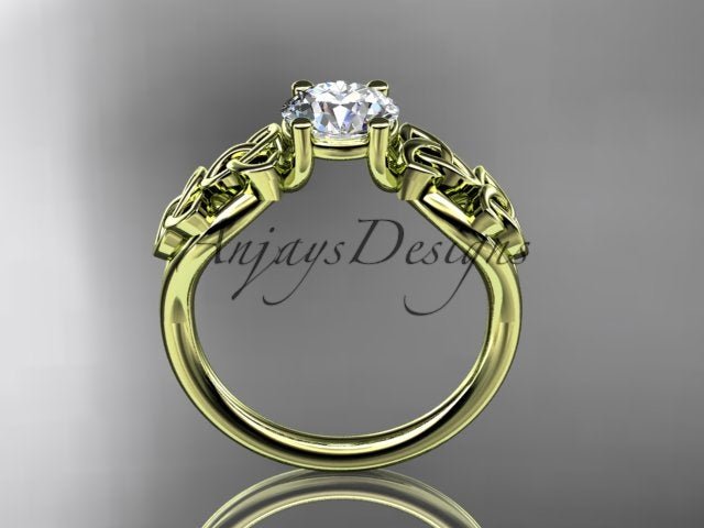 Celtic Engagement Ring 1 Carat Round D VS1 Lab Grown Diamond Solitaire Ring Trinity Knot Ring