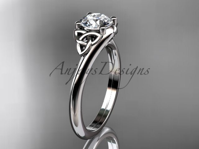 1 Carat Round Diamond Engagement Ring Celtic Wedding Ring Dainty