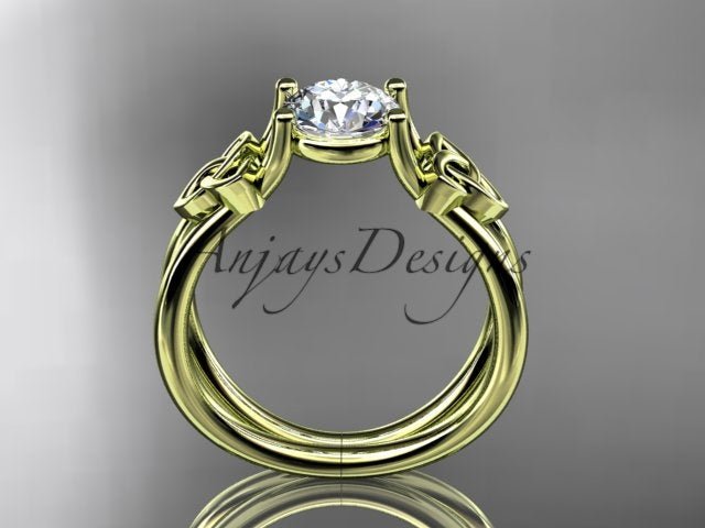 Celtic Diamond Engagement Ring 1 Carat Round Cut D VS1 Engagement Ring Minimalist Ring