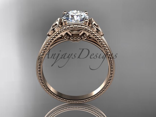 Celtic Diamond Engagement Ring 1 Carat Round Lab Grown Diamond Trinity Knot Ring Unique Solitaire Ring