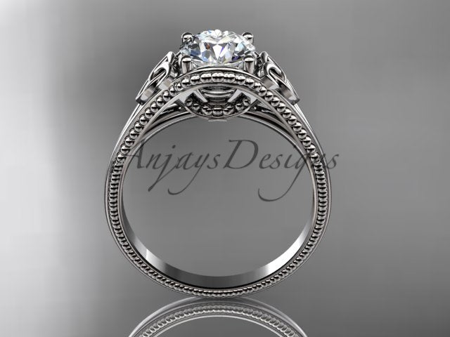 Celtic Diamond Engagement Ring 1 Carat Round Lab Grown Diamond Trinity Knot Ring Unique Solitaire Ring
