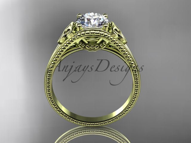 Celtic Diamond Engagement Ring 1 Carat Round Lab Grown Diamond Trinity Knot Ring Unique Solitaire Ring