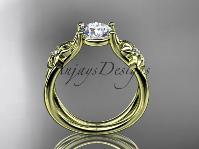 Flower Engagement Ring 1 Carat Round Lab Grown Diamond Nature Inspired Engagement Ring Unique Diamond Ring