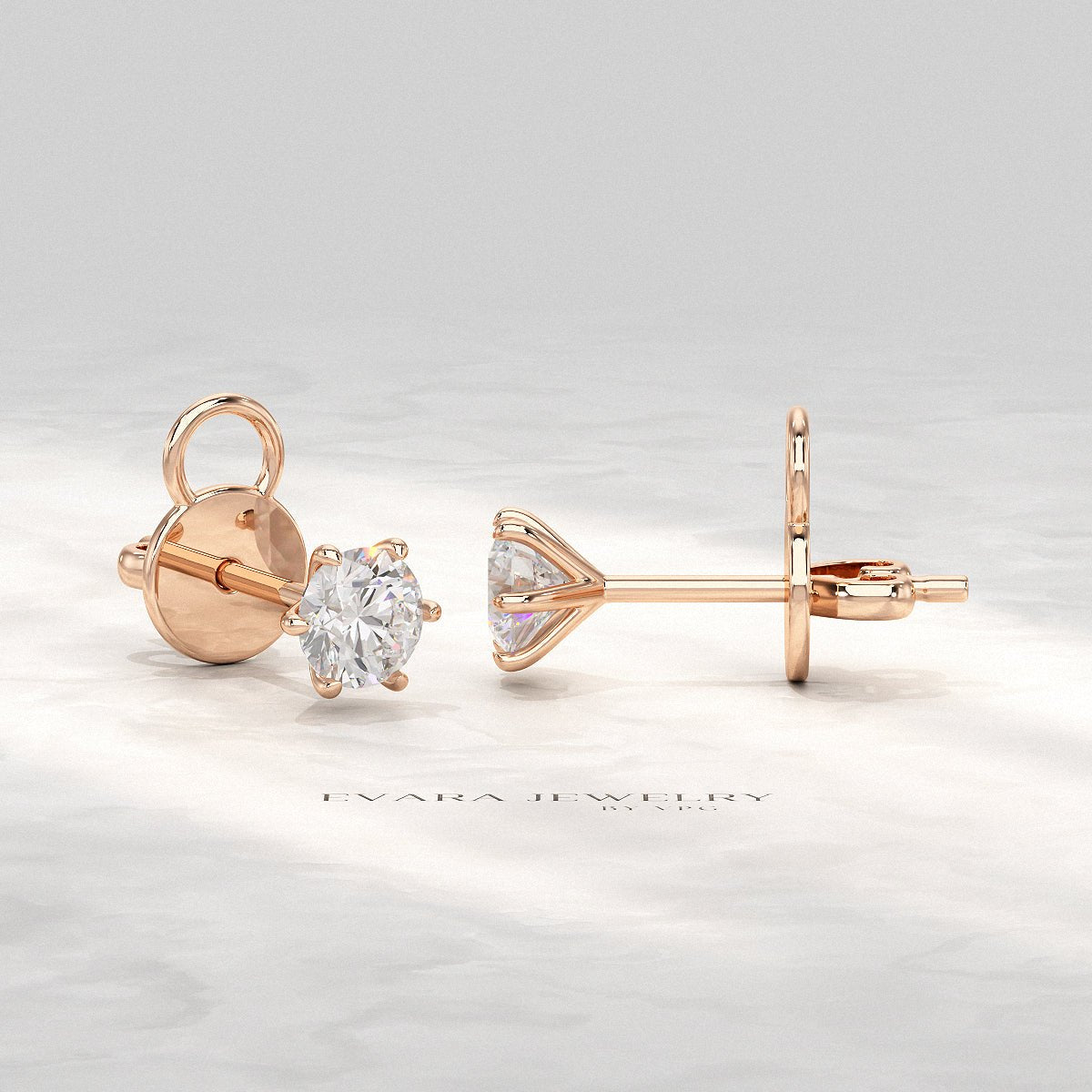 1 Carat Solitaire Lab Grown Diamond Studs Earrings