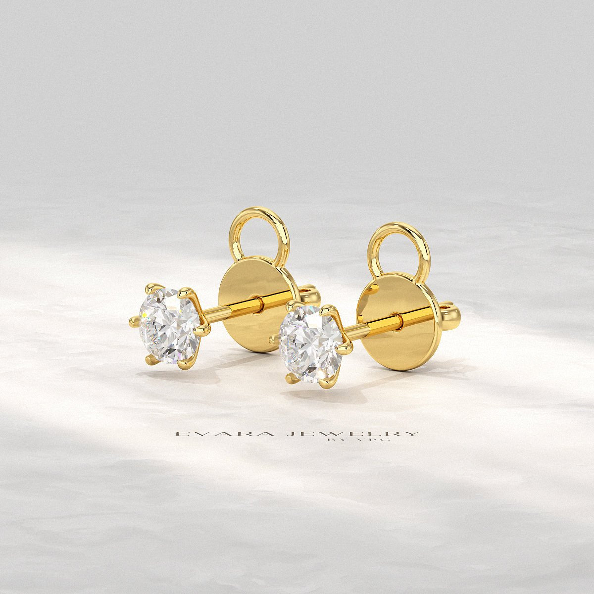 1 Carat Solitaire Lab Grown Diamond Studs Earrings