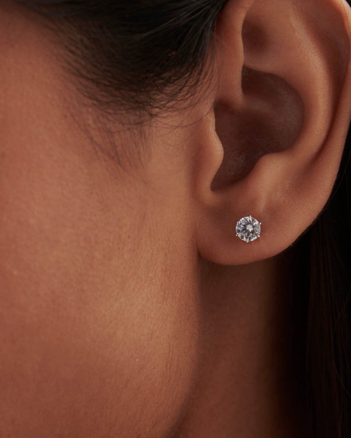 1 Carat Solitaire Lab Grown Diamond Studs Earrings