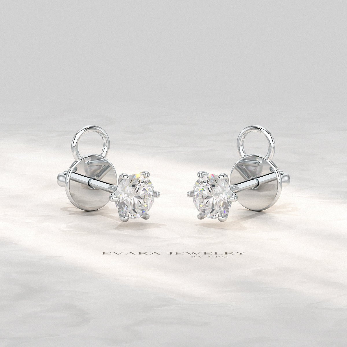 1 Carat Solitaire Lab Grown Diamond Studs Earrings