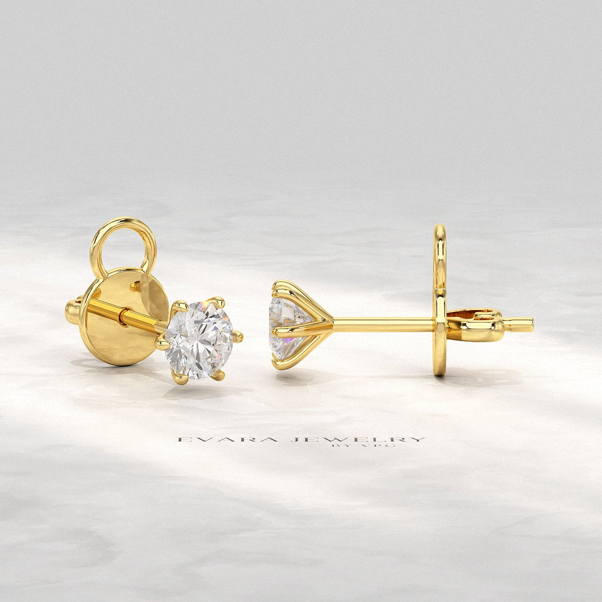 1 Carat Solitaire Lab Grown Diamond Studs Earrings