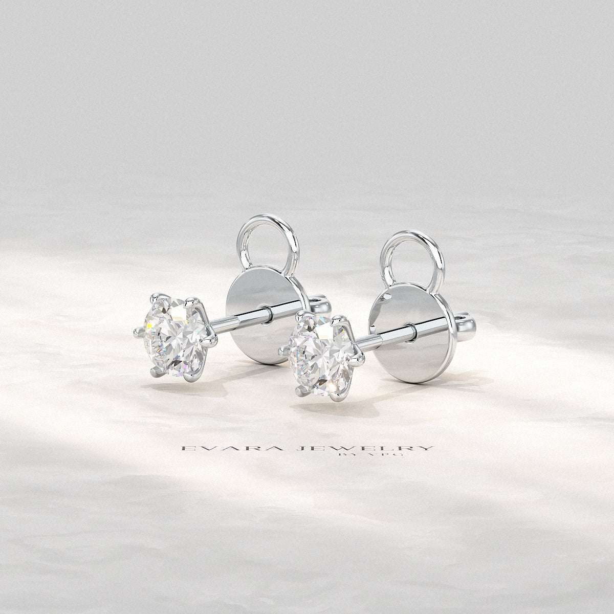 1 Carat Solitaire Lab Grown Diamond Studs Earrings