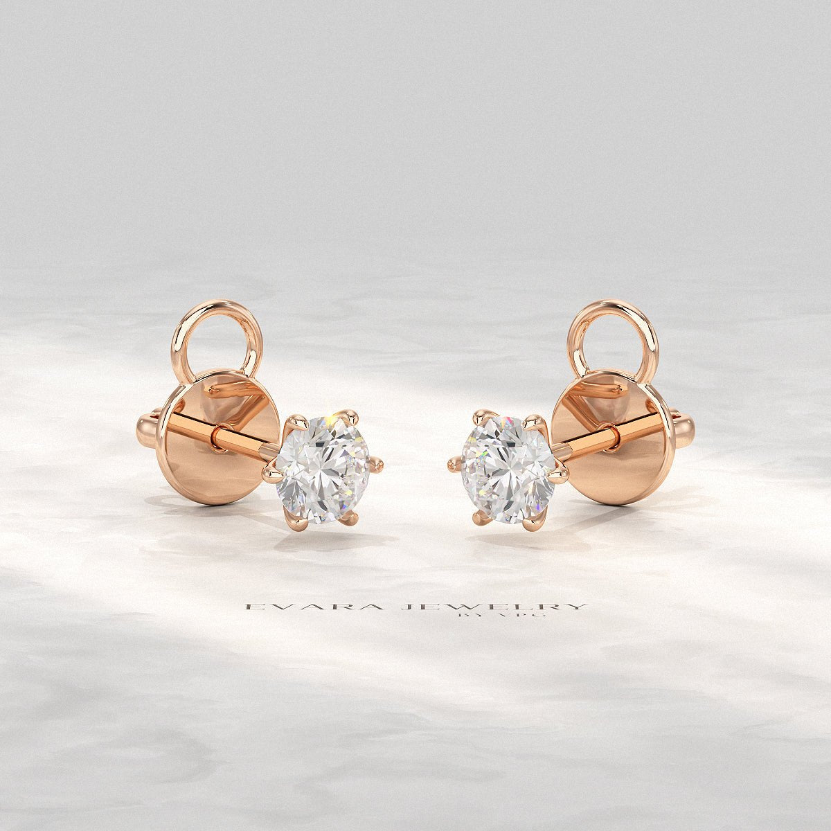 1 Carat Solitaire Lab Grown Diamond Studs Earrings