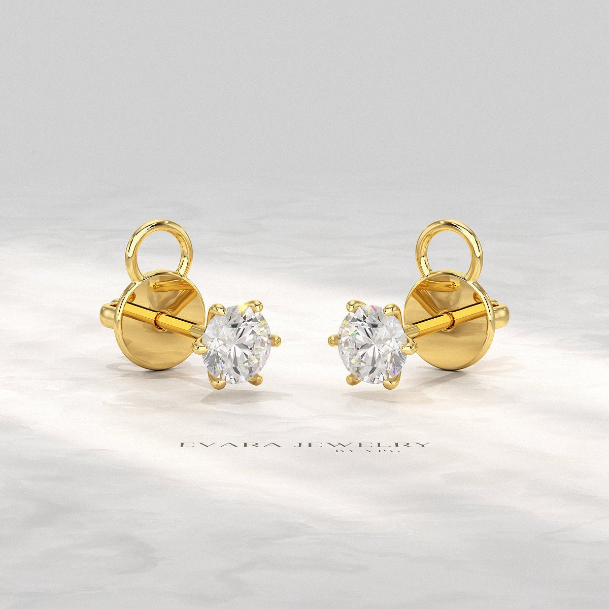 1 Carat Solitaire Lab Grown Diamond Studs Earrings
