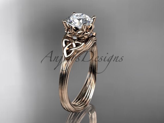 1 CT Lab Grown Diamond Celtic Engagement Ring Handmade Diamond Ring