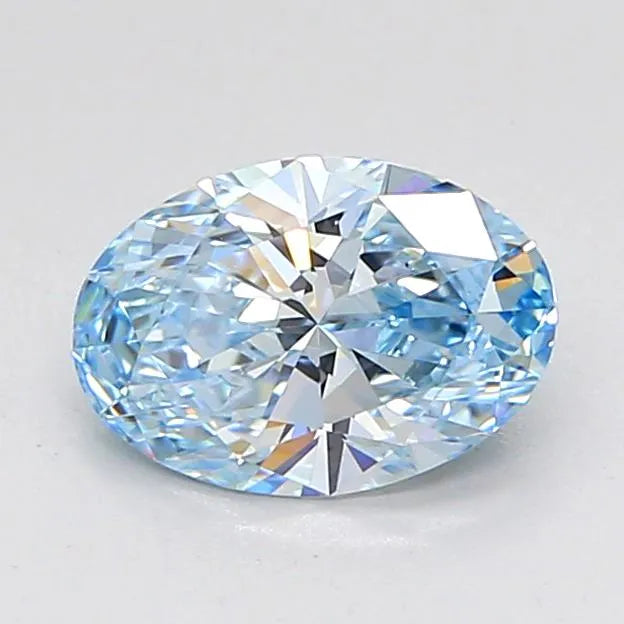 1.03ct Oval Lab Grown Diamond (Colour Fancy Vivid Blue, Clarity VVS1, IGI Certified)
