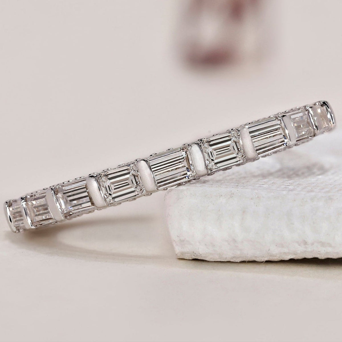 Baguette Diamond Band – Hidden Pave Design