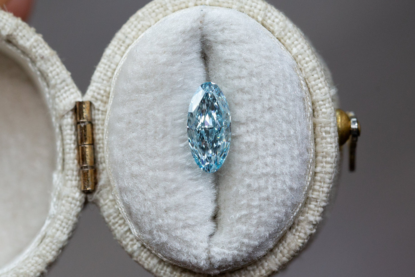 1.11ct Intense Blue Oval Lab Diamond, VS1