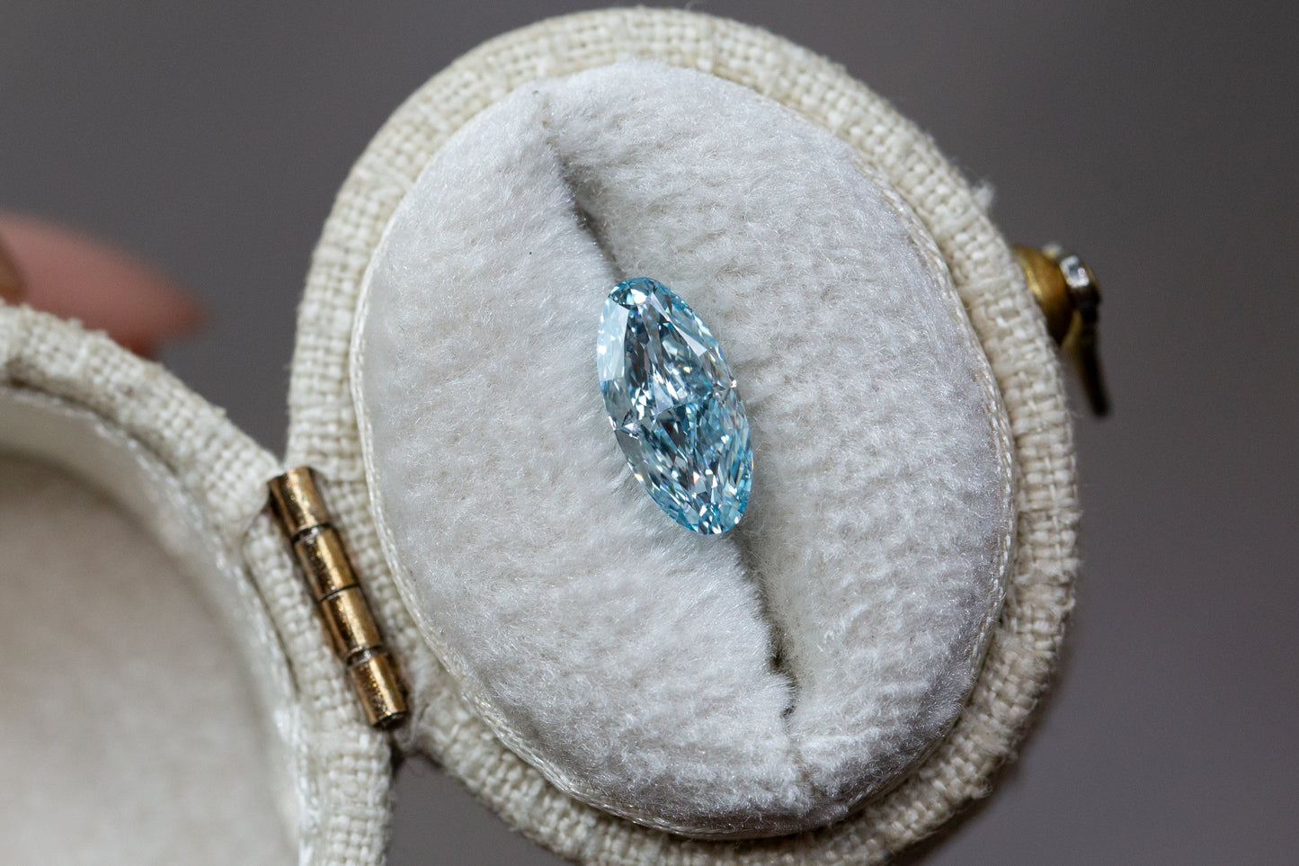 1.11ct Intense Blue Oval Lab Diamond, VS1
