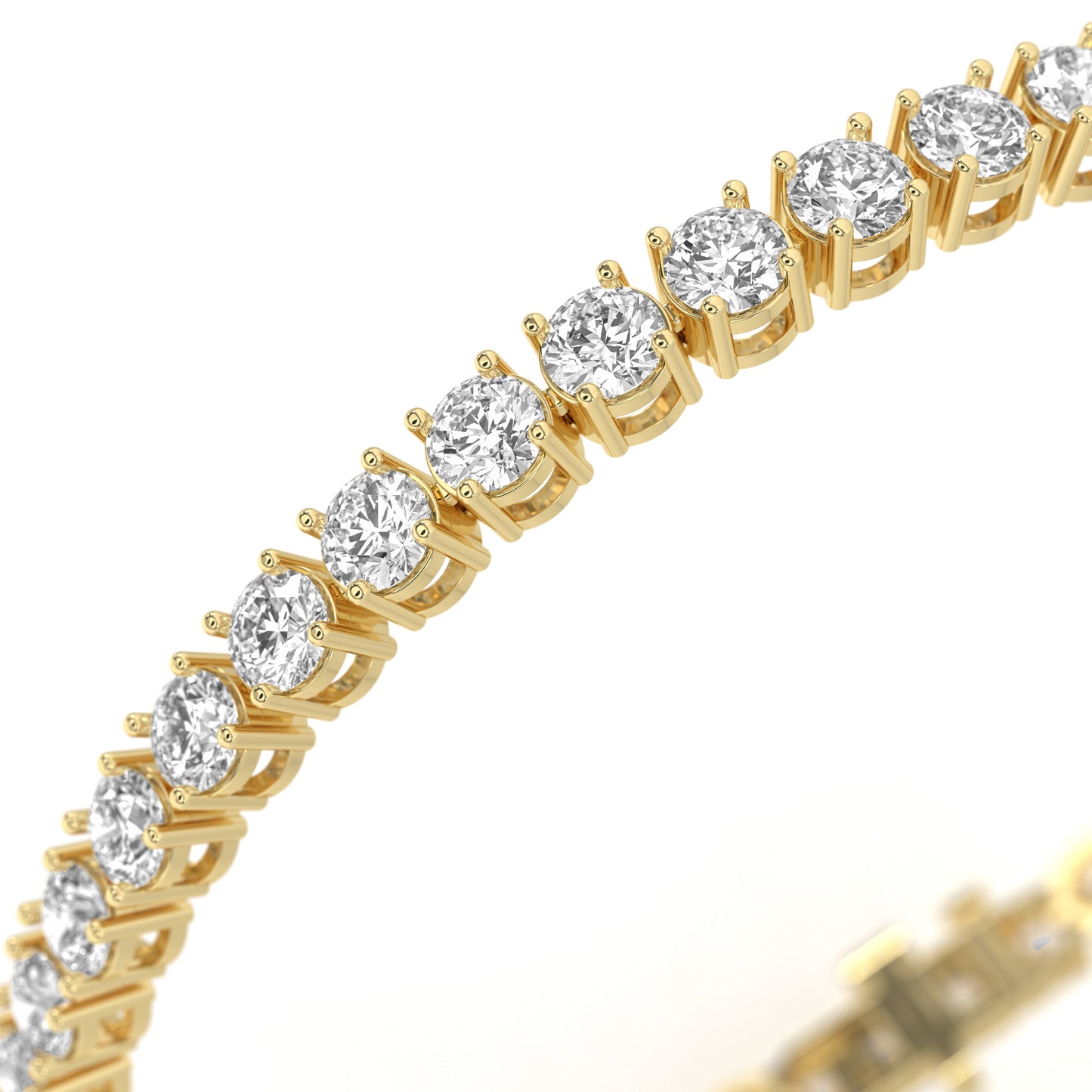 10 ctw Round Brilliant Cut Womens Tennis Bracelet in 14K Yellow Gold