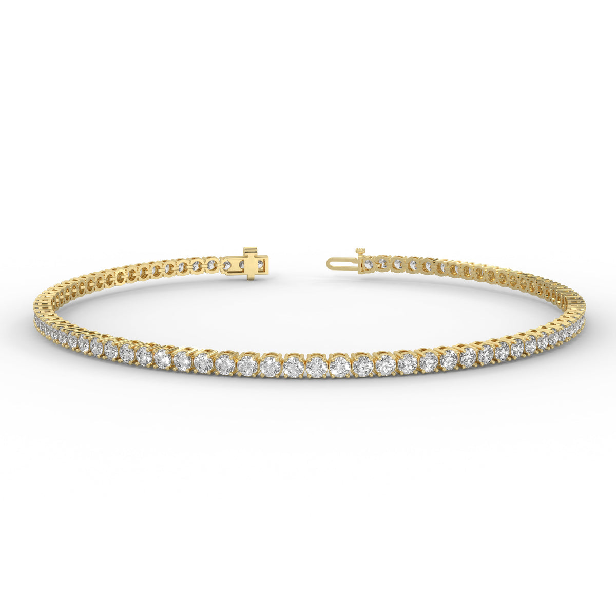 2 Carat Diamond Tennis Bracelet for Women in 14K Yellow Gold
