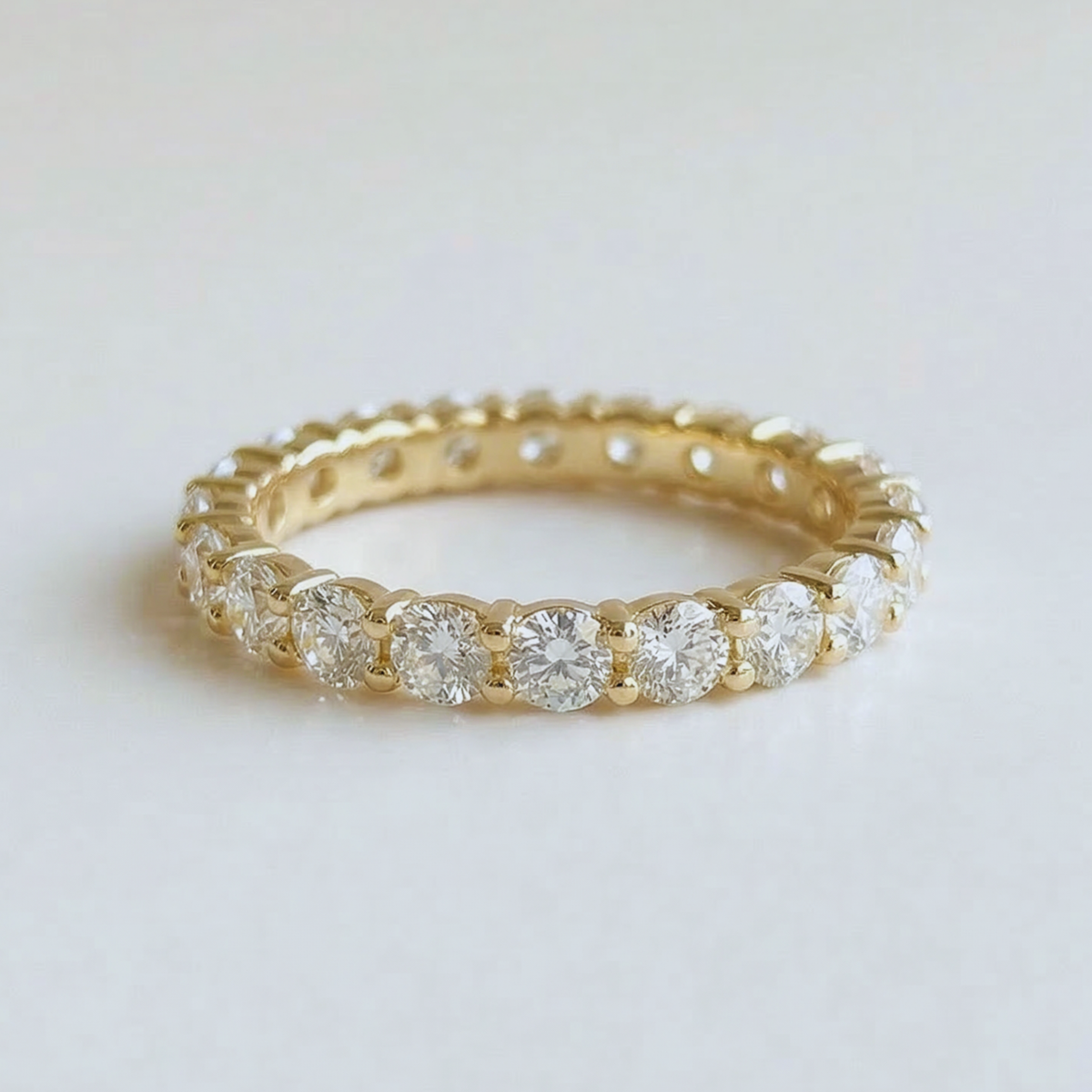 The Classic Prong Set Eternity Band | Lab-Grown Diamond | 14K Gold
