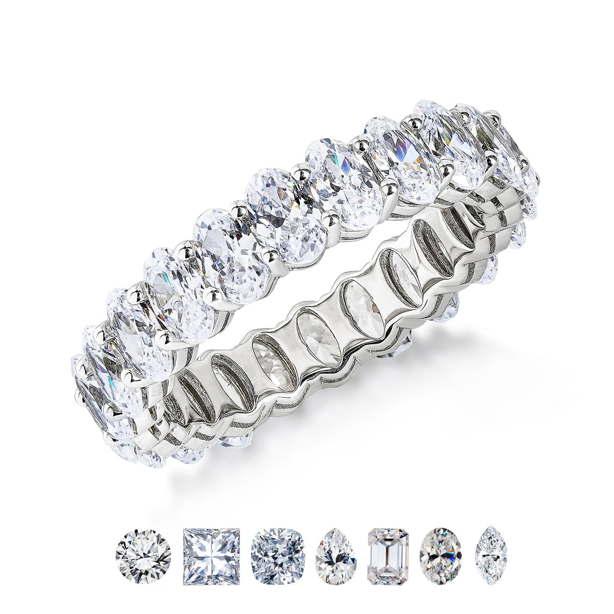 Moissanite Eternity Classic Prong Style Wedding Ring