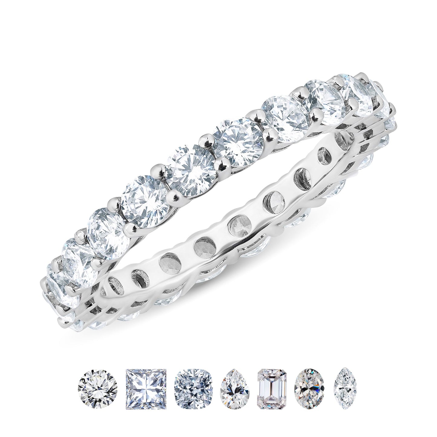 Moissanite Eternity Classic Prong Style Wedding Ring