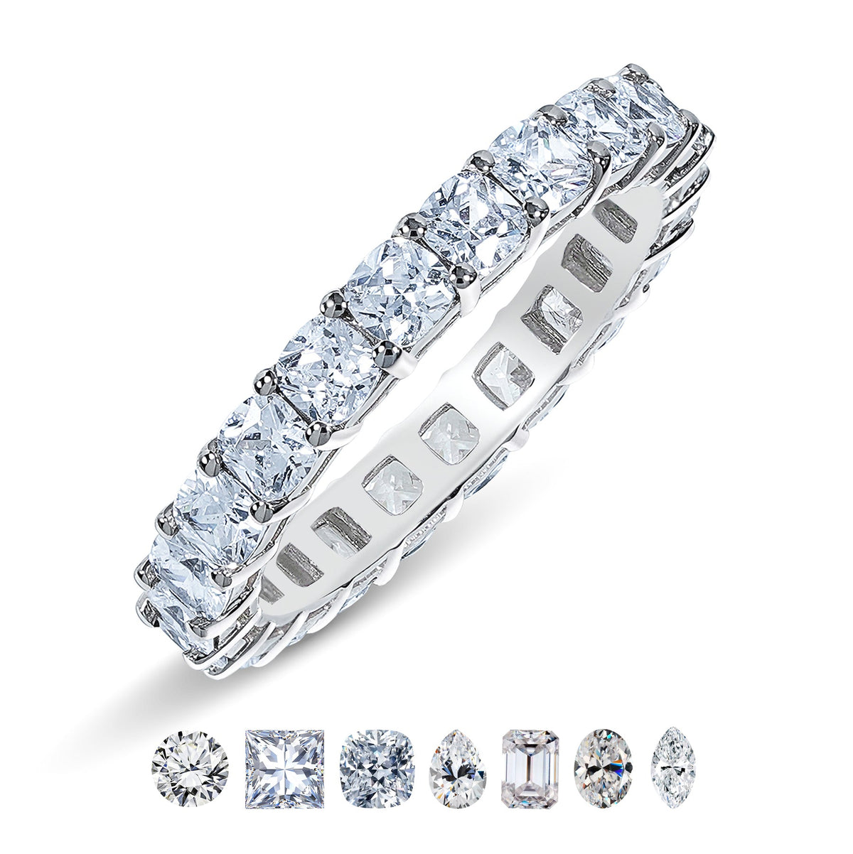Moissanite Eternity Classic Prong Style Wedding Ring