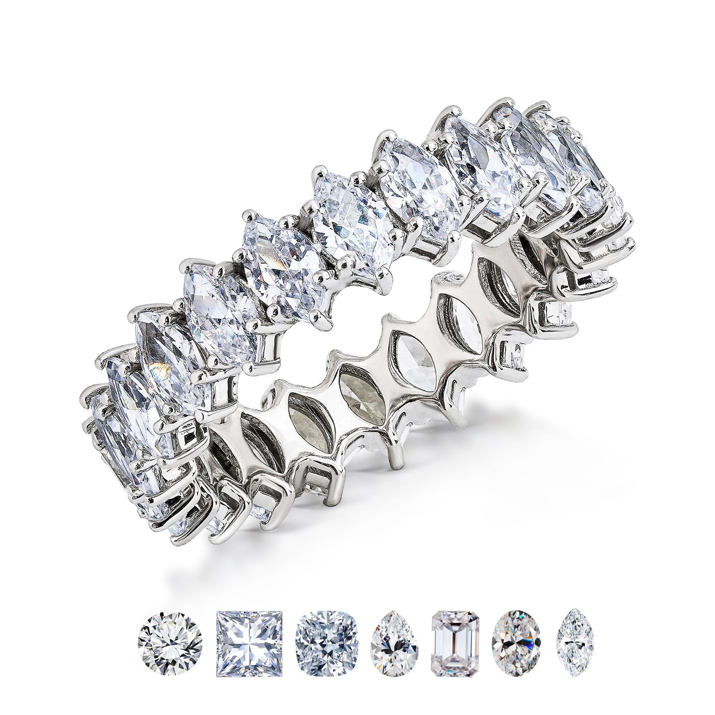 Moissanite Eternity Classic Prong Style Wedding Ring