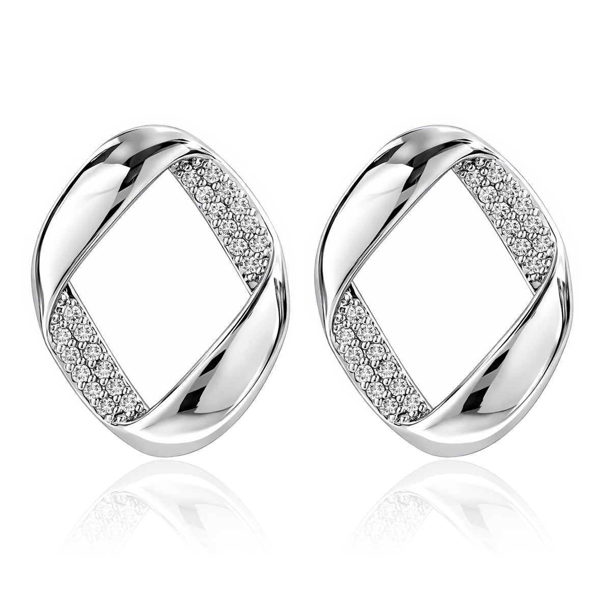 Elegant Square Frame Stud Earrings – Modern Fashion Jewelry