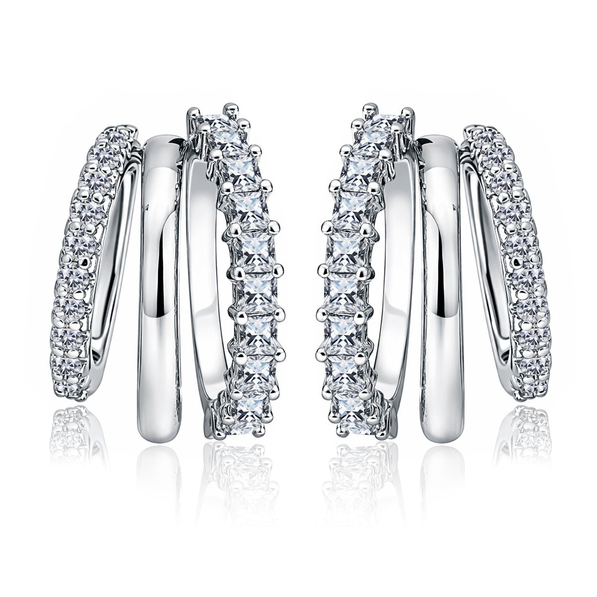Elegant Twisted Hoop Earrings – Modern Layered Stud Hoops