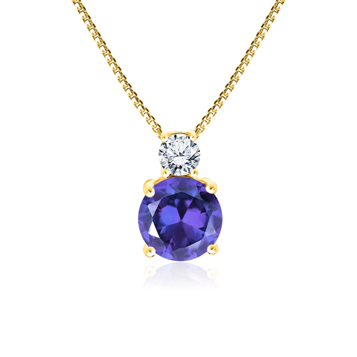 3.75 Carat Birthstone Dangling Round Cut Necklace