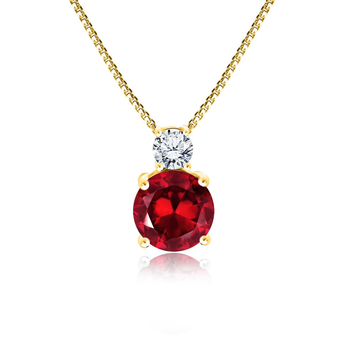 3.75 Carat Birthstone Dangling Round Cut Necklace
