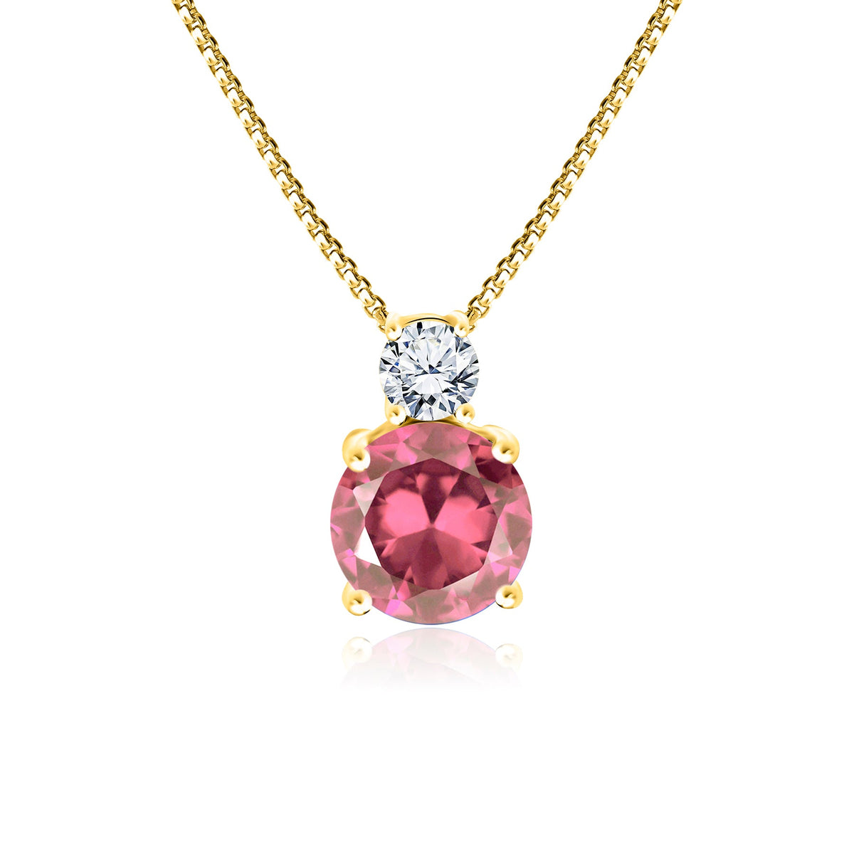 3.75 Carat Birthstone Dangling Round Cut Necklace