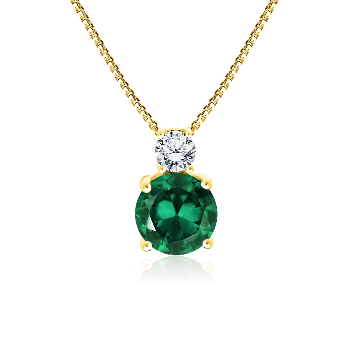 3.75 Carat Birthstone Dangling Round Cut Necklace