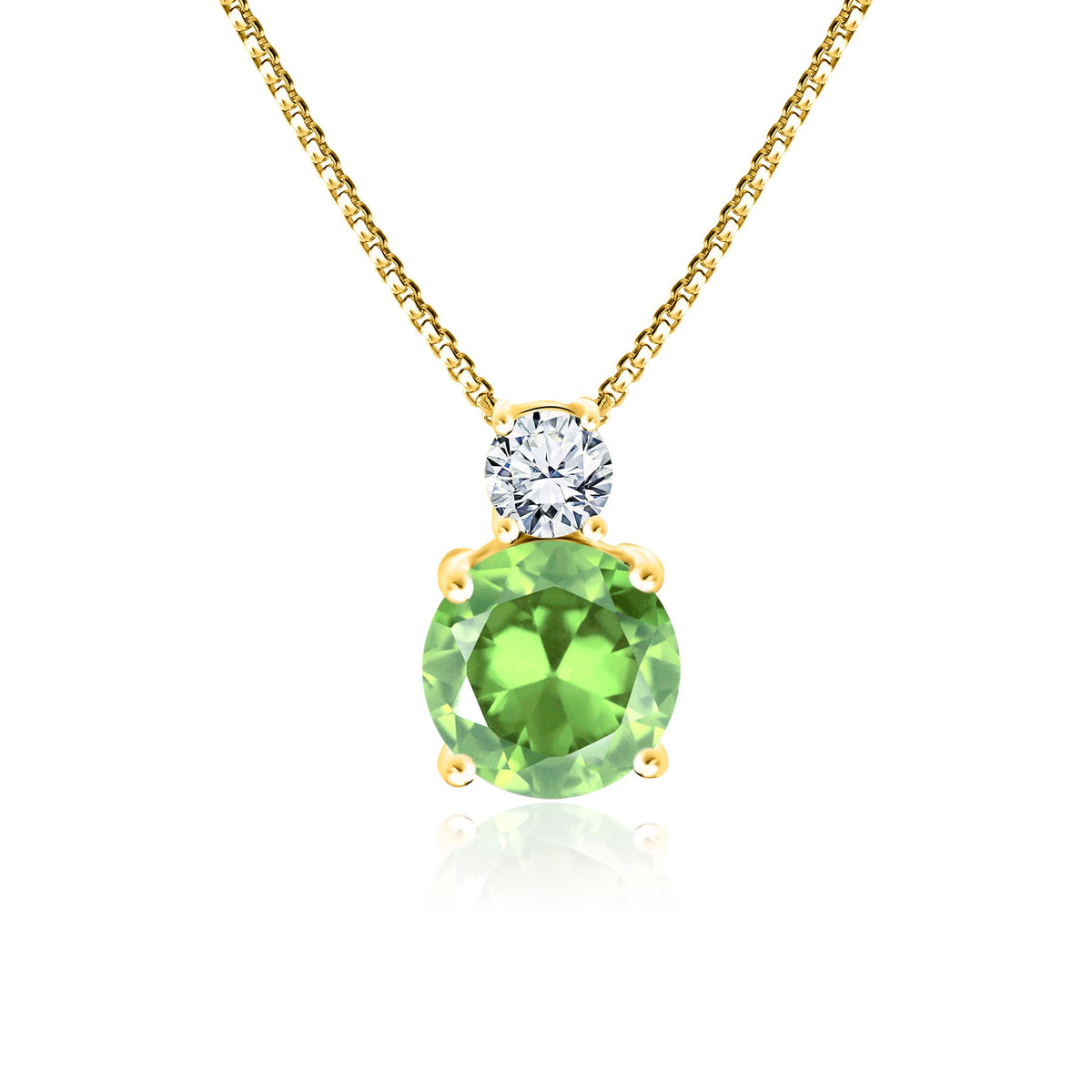 3.75 Carat Birthstone Dangling Round Cut Necklace