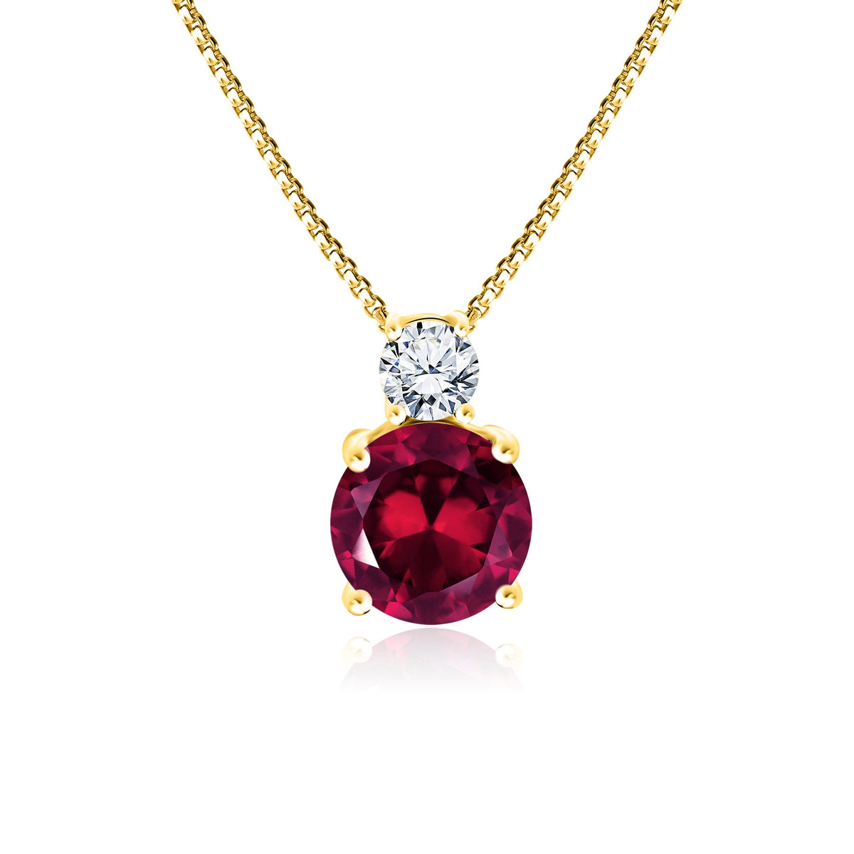 3.75 Carat Birthstone Dangling Round Cut Necklace