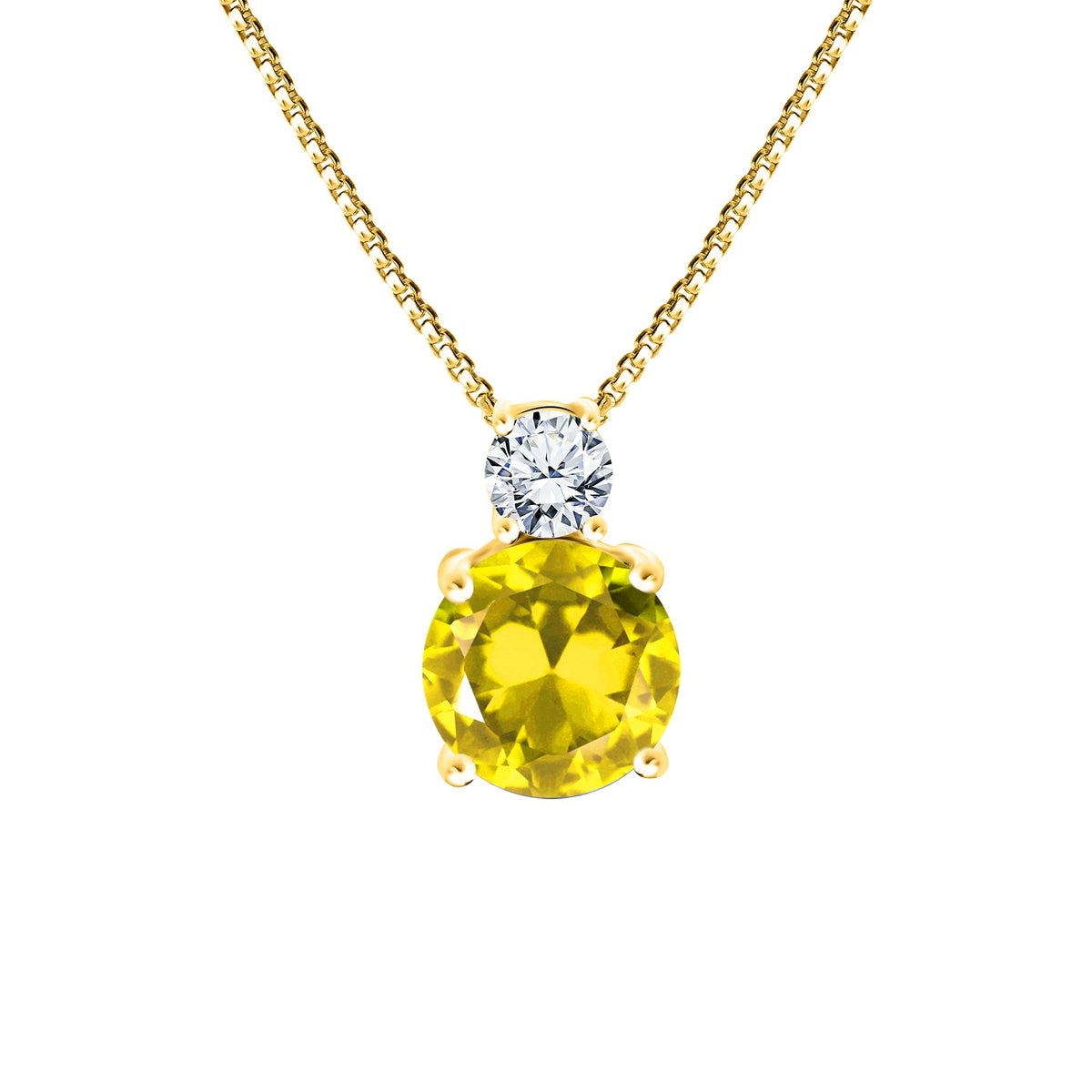 3.75 Carat Birthstone Dangling Round Cut Necklace
