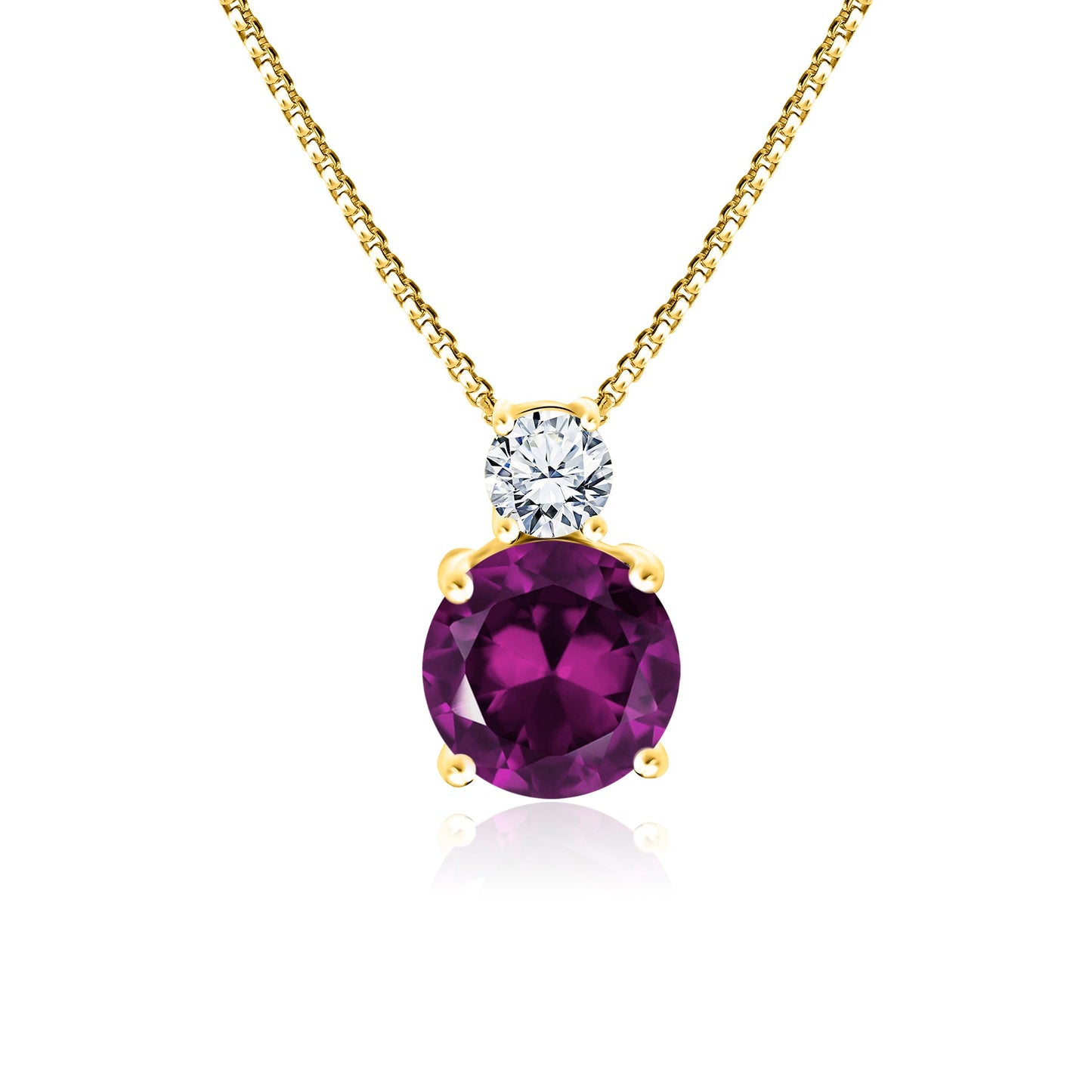3.75 Carat Birthstone Dangling Round Cut Necklace