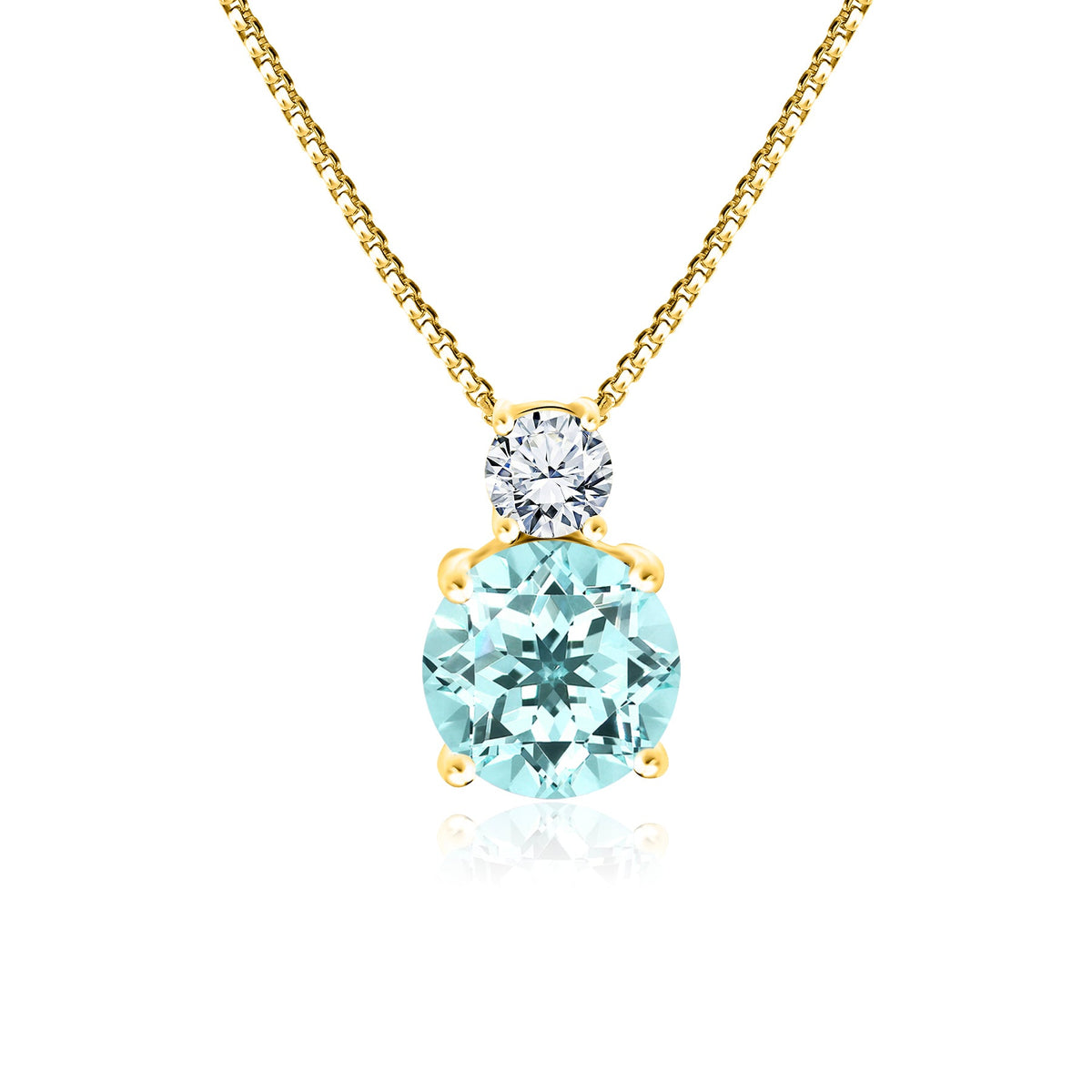 3.75 Carat Birthstone Dangling Round Cut Necklace
