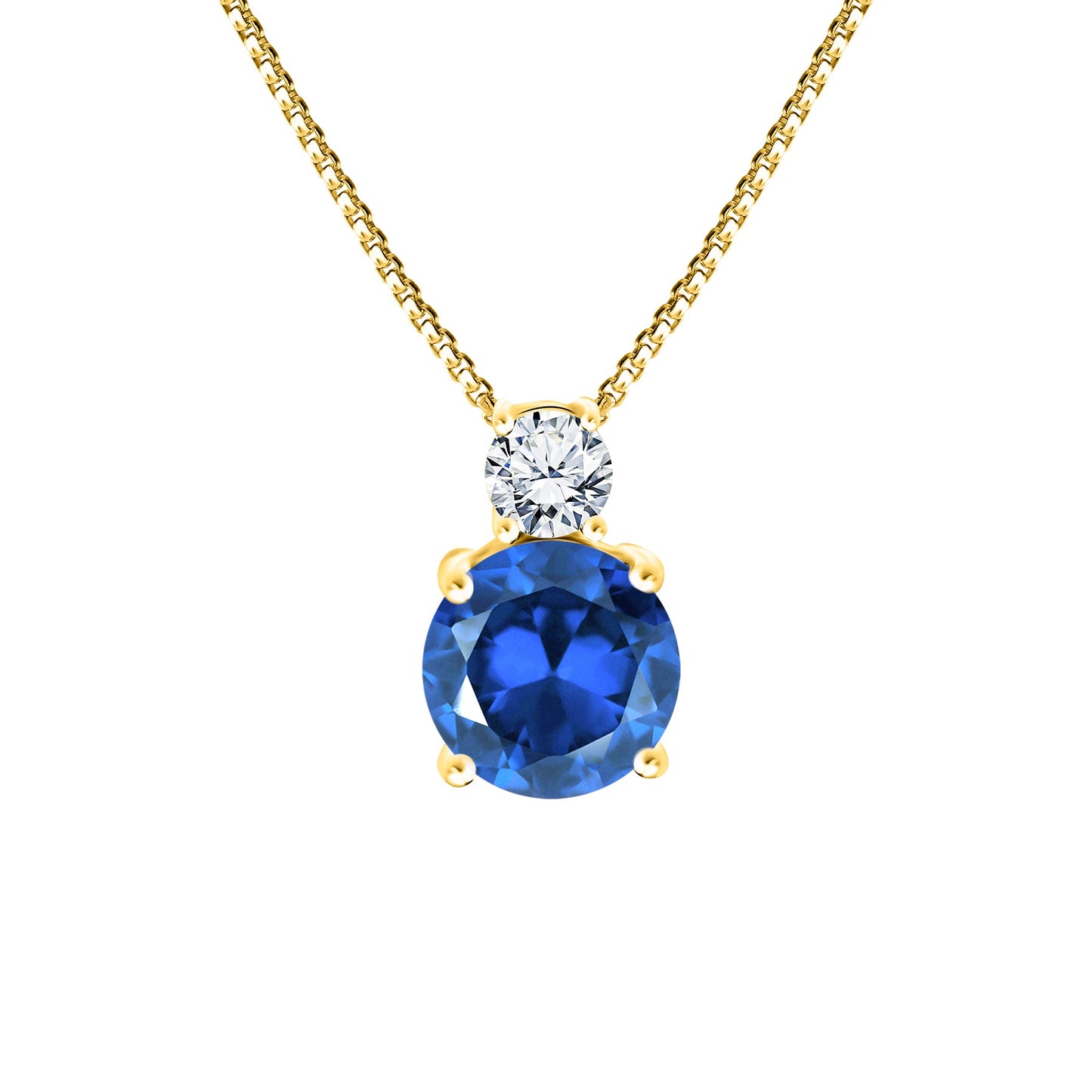 3.75 Carat Birthstone Dangling Round Cut Necklace