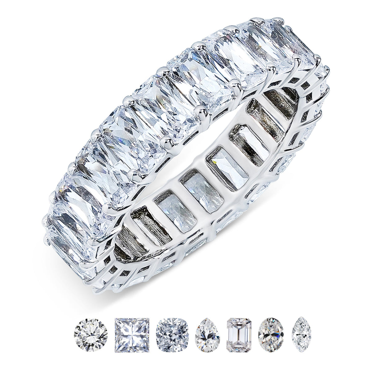 Moissanite Eternity Classic Prong Style Wedding Ring