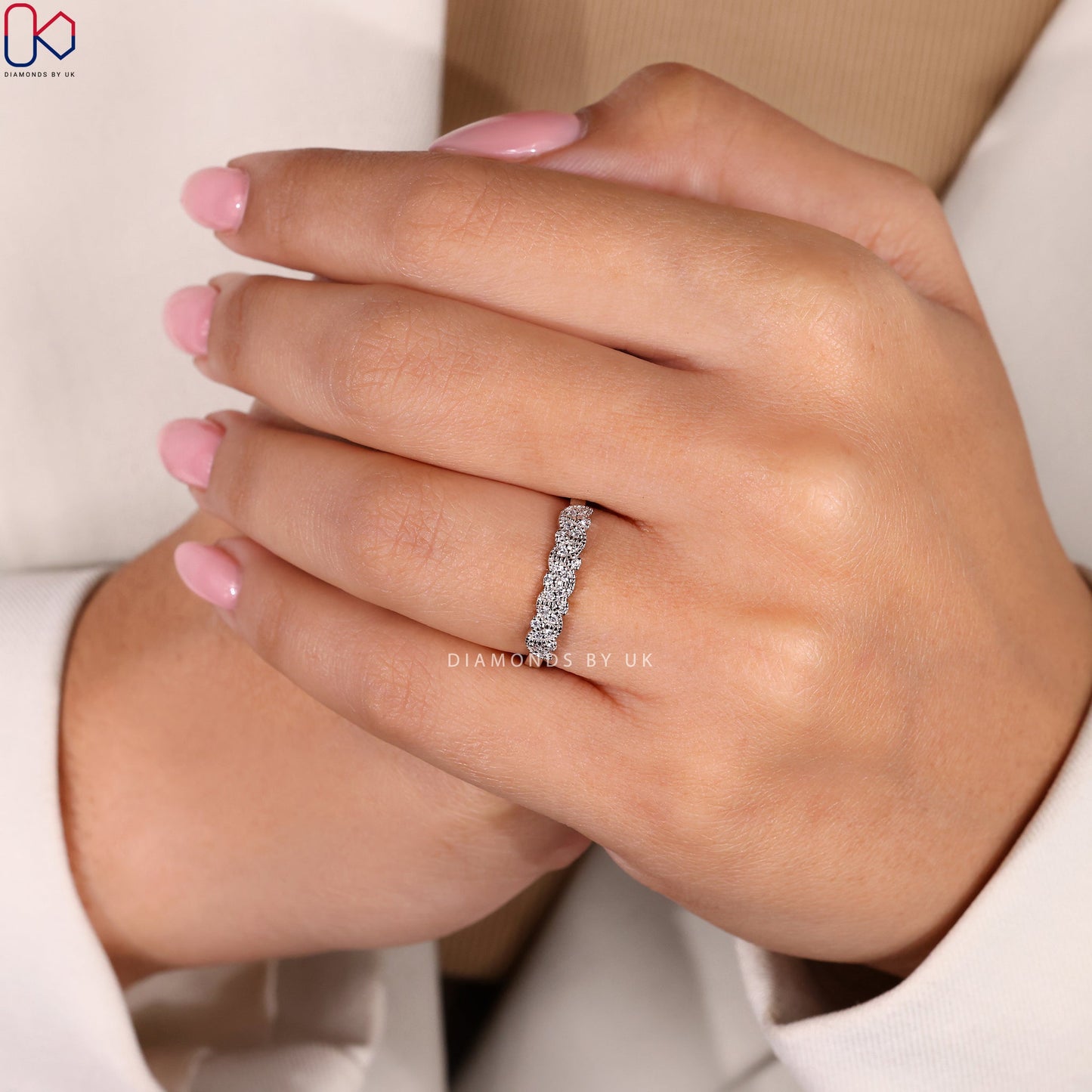 Marquise Shape Outline Milgrain Wedding Band