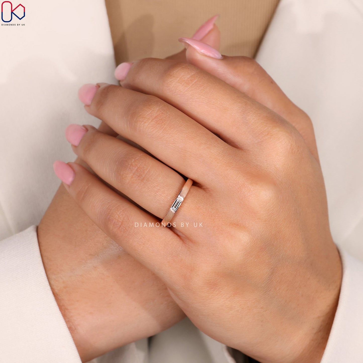 Baguette Cut Diamond Matt Finish Band