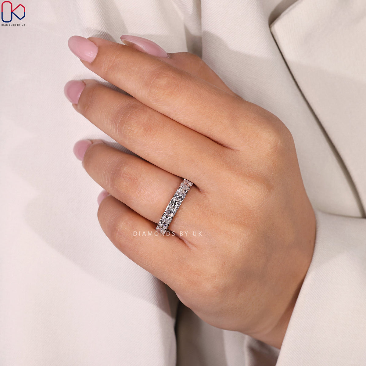 Channel Set Eternity Band – Princess Cut Diamond